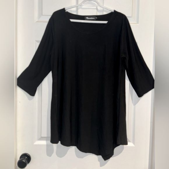 CREATION BLACK 3/4 SLEEVE TUNIC XL - Picture 1 of 3